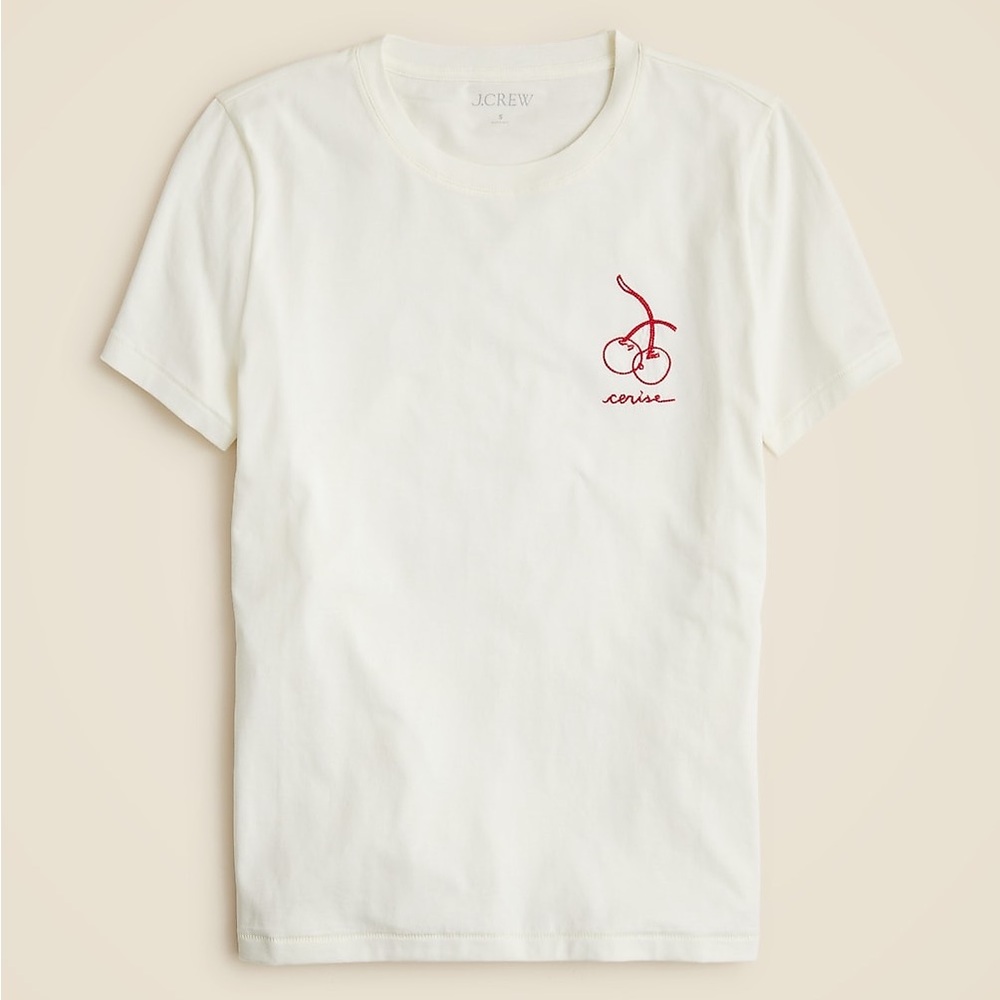 🆕 J. Crew classic-fit "Cerise Chérie" graphic t-shirt in broken-in jersey